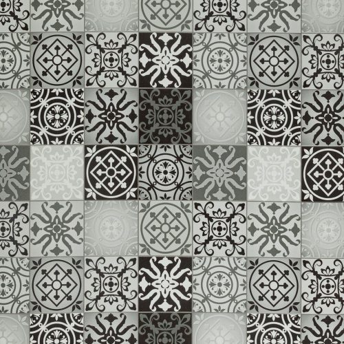 Gekkofix TILES BLACK AND WHITE öntapadós tapéta 45 cm x 2 m