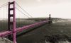 Pink Golden Gate Bridge poszter, fotótapéta Vlies (208 x 146 cm)