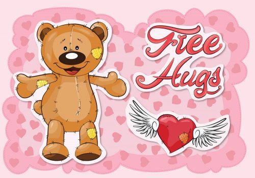 Maci Free hugs poszter, fotótapéta Vlies (254 x 184 cm)