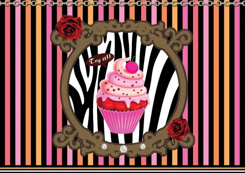 Cupcake poszter, fotótapéta Vlies (152,5 x 104 cm)