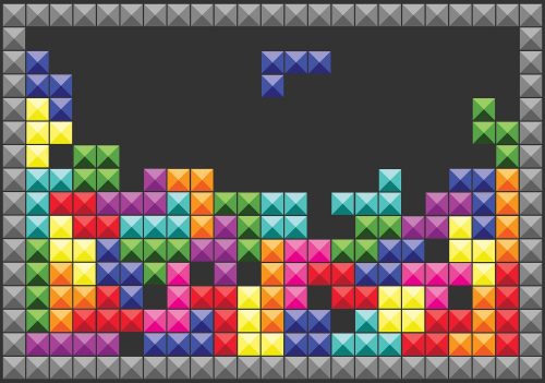 Tetris poszter, fotótapéta Vlies (312 x 219 cm)