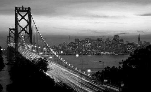 Oakland Bay Bridge poszter, fotótapéta Vlies (208 x 146 cm)