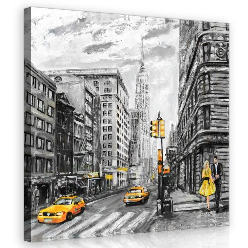 New York utcakép, vászonkép 80x80 cm méretben