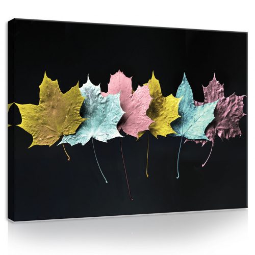 Vászonkép, Szines levelek, 100x75 cm méretben