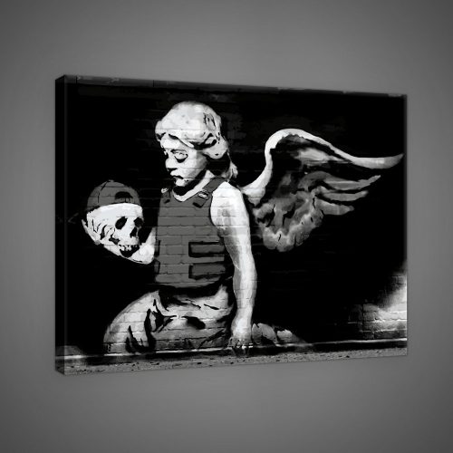Vászonkép, Fallen Angel by Banksy, 100x75 cm méretben