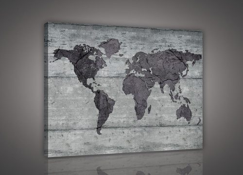 Vászonkép, Világtérkép, 100x75 cm méretben