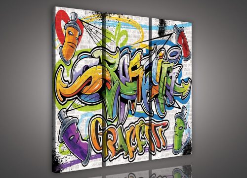 Graffiti, 3 darabos vászonkép, 90x80 cm méretben