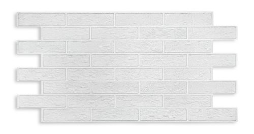 3D PVC falpanel Fehér tégla mintás, szürke cirom mintával.