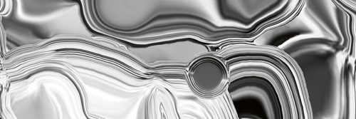 LIQUID CHROME SILVER öntapadós konyhai poszter, 180x60 cm