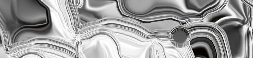 LIQUID CHROME SILVER öntapadós konyhai poszter, 260x60 cm