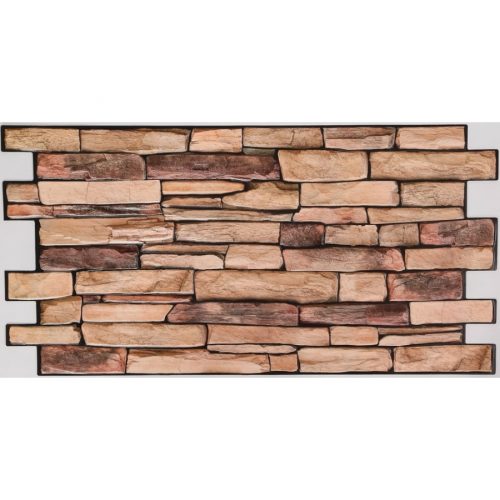 FLEXWALL Natural Stone Slate kő PVC falpanel barna 98×49,5 cm, kőhatású