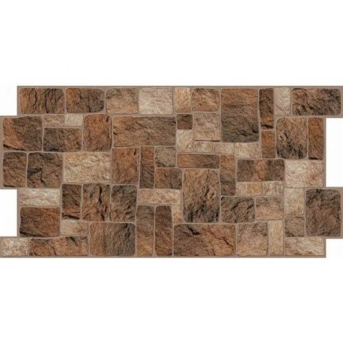 FLEXWALL Sarmat Brown - Barna kőmintás, beltéri dekor PVC falpanel 96x48 cm