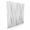 MYWALL OCEAN hullámos fehér EPS polisztirol festhető falpanel, modern falburkolat 3d (60x60cm)