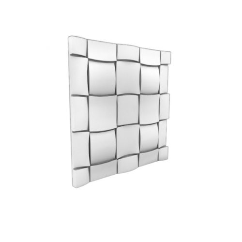 MYWALL RUBIK kocka fehér festhető polisztirol falpanel, modern falburkolat (60x60cm)