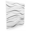 MYWALL ZEFIR fehér festhető polisztirol 3d falpanel, hullám mintás (60x60cm)