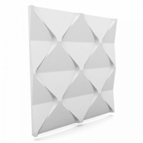 MYWALL HARMONY modern mintás festhető fehér falpanel, polisztirol anyagból, beltéri faldekoráció (60x60cm)